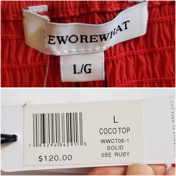 WeWoreWhat Coco Smocked Off the Shoulder Crop Top - Picture 3 of 10